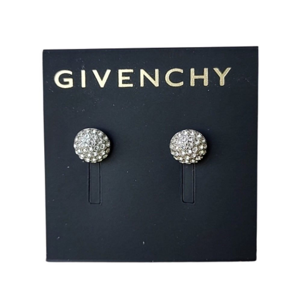Givenchy Cubic Zirconia Silver Color Rhinestone Earrings
